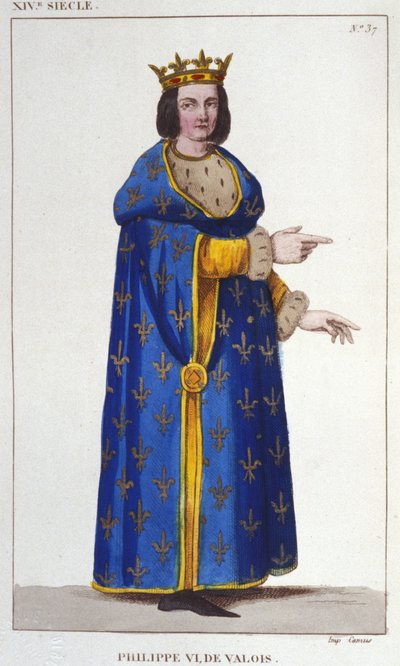 Portret Filipa VI Walezego (1293-1350), króla Francji. Grawerowanie z 1830 r autorstwa Unknown artist