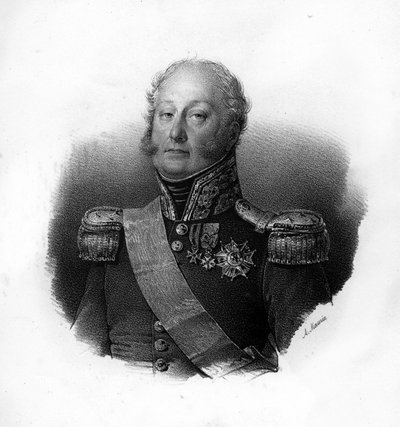 Portret Pierre Claude, hrabiego Pajot, dit Pajol (1772-1844), generała francuskiego, rycina XIX w. autorstwa Unknown artist