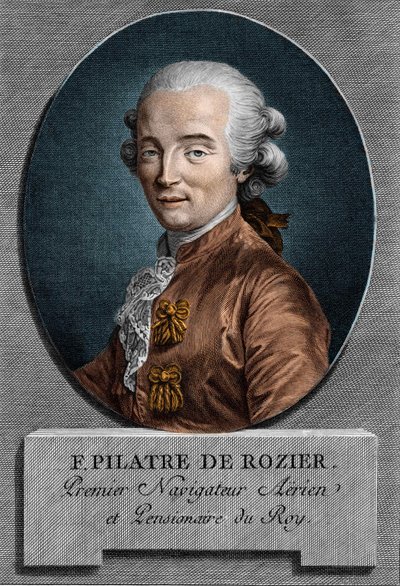 Portret Pilâtre de Rozier (1756 - 1785), francuskiego fizyka i lotnika (pierwsza podróż balonem na ogrzane powietrze) autorstwa Unknown artist