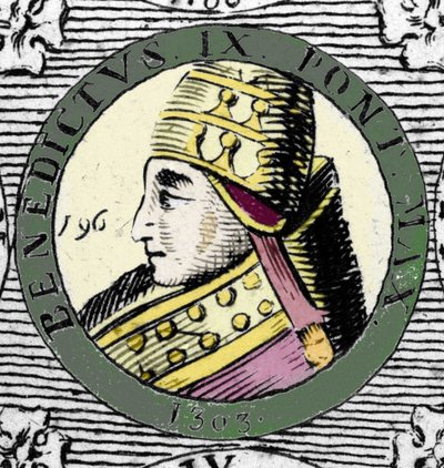 Portret papieża Benedykta IX. Rycina XIX wieku. autorstwa Unknown artist