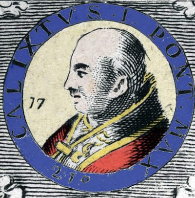 Portret papieża Calixte (lub Callist) I, papieża urodzonego w 155 r. (Papa San Callisto). autorstwa Unknown artist