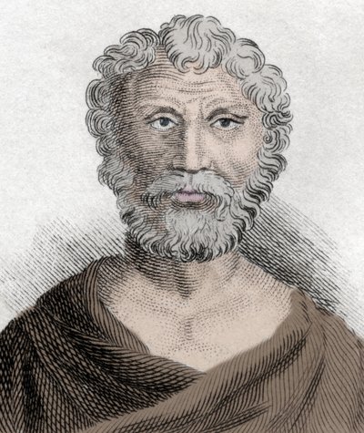 Portret Kwintusa Juniusa Rusticusa (ok. 100-ok. 170), filozofa stoickiego. Rycina XIX wieku. autorstwa Unknown artist