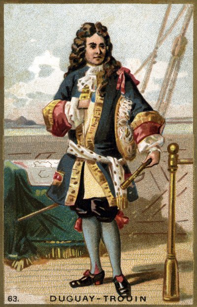 Portret Rene Duguay Trouina (Duguay-Trouin) (Rene Trouin du Gue dit) (1673-1736), francuskiego marynarza. Chromolitografia XIX wieku. autorstwa Unknown artist