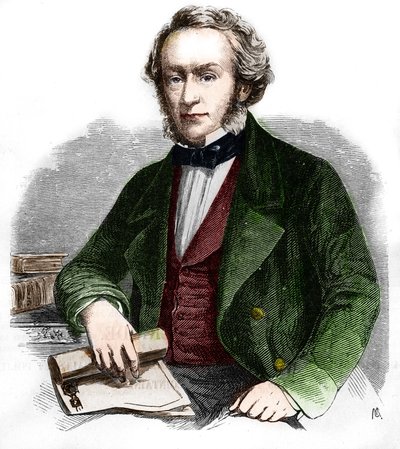 Portret Richarda Cobdena. Brytyjski ekonomista i polityk (1804-1865). Grawerowanie z 1866 roku. autorstwa Unknown artist