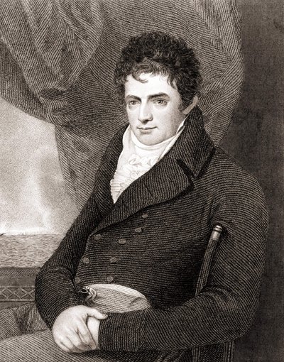 Portret Roberta Fultona (1765 - 1815), amerykańskiego mechanika stoczniowego (Nautilus). Rycina XIX wieku. autorstwa Unknown artist