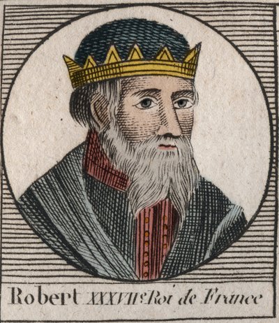 Portret Roberta I (ok. 860-923), króla Francji Zachodniej od 922 do 923 - Robert I, króla Francji Zachodniej od 922 do 923 - rycina z „Instruction sur l