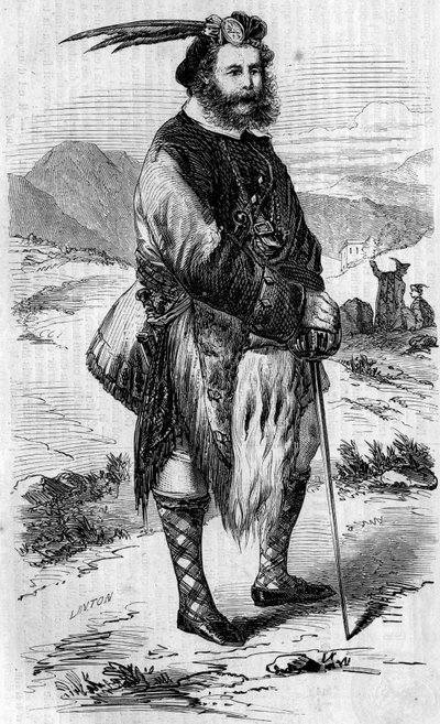 Portret Roualeyn George Gordon Cumming (1820-1866), szkockiego podróżnika i łowcy lwów. Grawerowanie autorstwa Lintona w „”The Illustrous World”” nr 56 z 8 maja 1858 r. autorstwa Unknown artist