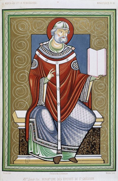 Portret św. Grzegorza, chromo 19 z miniatury Listów św. Grzegorza autorstwa Unknown artist