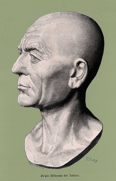 Portret Scypiona afrykańskiego, generała i rzymskiego męża stanu (235-183 p.n.e.). autorstwa Unknown artist
