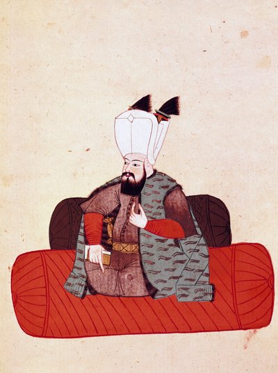 Portret sułtana Amurata III (lub Mourada III) (1574-1595) Miniatura z rękopisu Cicogna z XIX wieku (1828) po oryginale z XVII wieku (1671). Wenecja, Biblioteka Marsa autorstwa Unknown artist