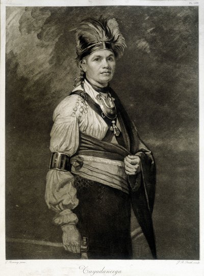 Portret Tayadaneegi (lub Thayendanegi), przywódcy plemienia Mohawków (grupa Indian północnoamerykańskich, członek Federacji Irokezów). autorstwa Unknown artist