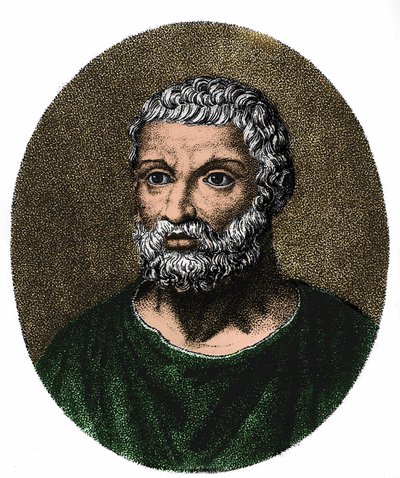 Portret Thalesa de Mileta (w gr. Thales) v. -625 - v. -546 autorstwa Unknown artist