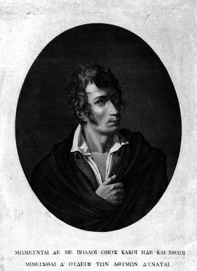 Portret Ugo Foscolo (1778 - 1827). autorstwa Unknown artist