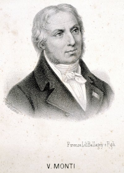 Portret Vincenzo Montiego (1754 - 1828), włoskiego poety, rycina XIX wiek. autorstwa Unknown artist
