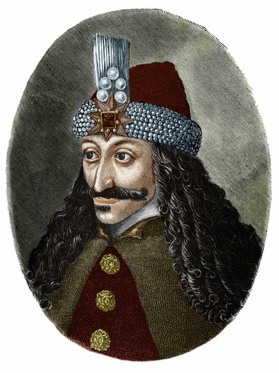 Portret Vlada Tepesa III palownika lub Drakuli (1431-1476), który zainspirował Brama Stokera jako postać Drakuli, powieść napisaną w 1897 roku. autorstwa Unknown artist