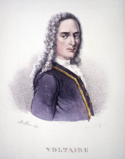 Portret Woltera. Grawerowanie z XIX wieku. autorstwa Unknown artist