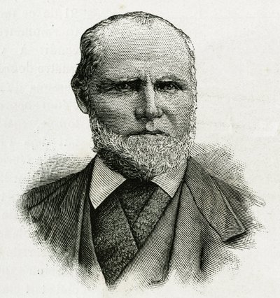 Portret Williama Dunbara, pilota lodowcowego załogi La Jeannette, na misję na biegun północny. Grawerowanie ilustrujące „Le voyage de la Jeannette”” autorstwa Unknown artist