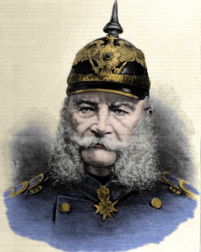 Portret Wilhelma I (1797-1888), króla Prus i cesarza Niemiec. Rycina z końca XIX wieku. autorstwa Unknown artist