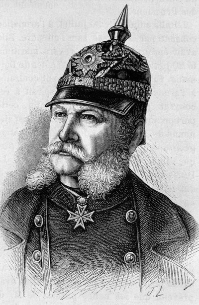 Portret Wilhelma I (1797 - 1888). Rycina z końca XIX wieku w „Histoire de France” H. Martina. autorstwa Unknown artist