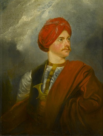 Portret mężczyzny w stroju orientalnym, ok. 1835-40 (olej na desce) autorstwa Unknown artist
