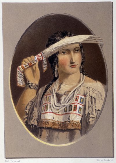 Portret mieszanego Indianina - w „Wędrówki artysty wśród Indian Ameryki Północnej” Paula Kane, Longmans & Roberts, Londyn autorstwa Unknown artist