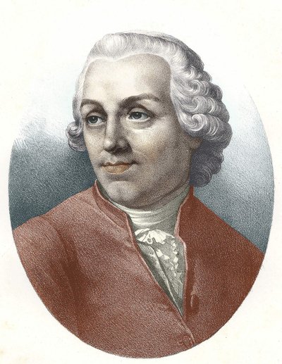 Portret opactwa Etienne Bonnot de Condillac (1715-1780) francuskiego filozofa. autorstwa Unknown artist