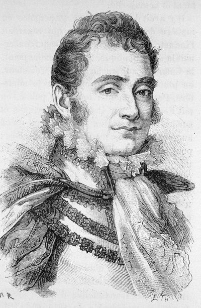 Portret księcia Berry (1778 - 1820). Rycina z końca XIX wieku w „Histoire de France” H. Martina. autorstwa Unknown artist