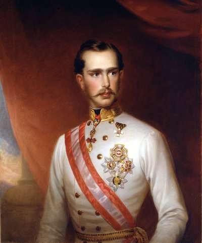 Portret cesarza Austrii Franciszka Józefa I (1830 - 1916). Anonimowe malowanie. Muzeum Risorgimento, Mediolan. autorstwa Unknown artist