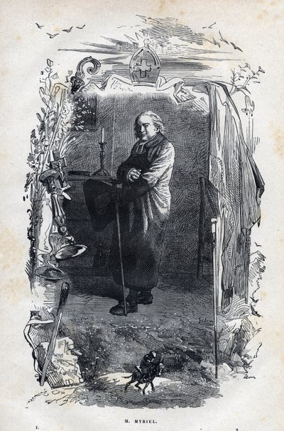 Portret Eveque Myriel - ilustracja Gustave