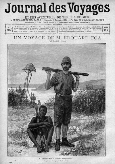 Portret odkrywcy Edouarda Foa (1862-1901) grawerowany w „”Le journal des voyages”” numer 905, 11 listopada autorstwa Unknown artist