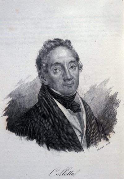 Portret włoskiego patrioty i historyka Pietro Colletty (1775-1831) Rycina XIX w. autorstwa Unknown artist