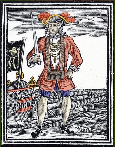Portret pirata Bartłomieja „Czarnego Barta” Robertsa. autorstwa Unknown artist