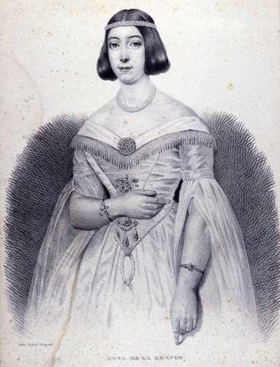 Portret piosenkarki Anny de LA GRANGE (1824-1909). autorstwa Unknown artist