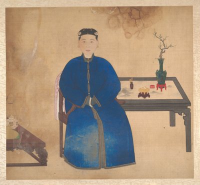 Portrety członków rodziny, połowa XIX wieku (album z dziewiętnastoma liśćmi; tusz i kolor na jedwabiu) autorstwa Unknown Artist