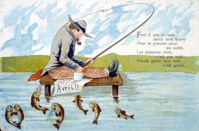 Pocztówka na 1 kwietnia. autorstwa Unknown artist