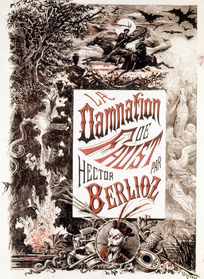 Plakat z La Damnation de Faust autorstwa Hectora Berlioza. sd. koniec XIX wieku. autorstwa Unknown artist