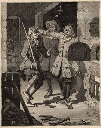 Ceramika: ziemia fajkowa (delikatny fajans). Anglik John Astbury (1688-1743) przybył do domu braci Johna Philipa i Davida Elersa, aby ukraść im tajemnicę nowego białego fajansu. Grawer z 1885 roku w „Les arts et metiers illustres” autorstwa A autorstwa Unknown artist