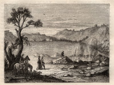 Pozzuoli Solfatara, niedaleko Neapolu - Solfatara de Pouzolles, Włochy - grawerowanie w 