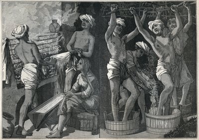 Przygotowanie lakieru w Indiach. Grawer z 1885 roku w „Les arts et metiers illustres” Adolphe BITARD. autorstwa Unknown artist