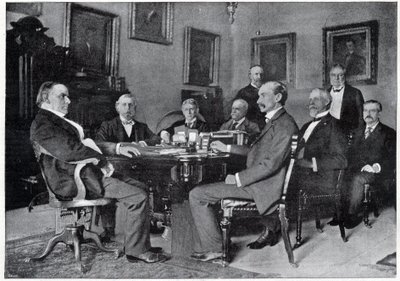 Prezydent McKinley i jego gabinet w Białym Domu autorstwa Unknown artist