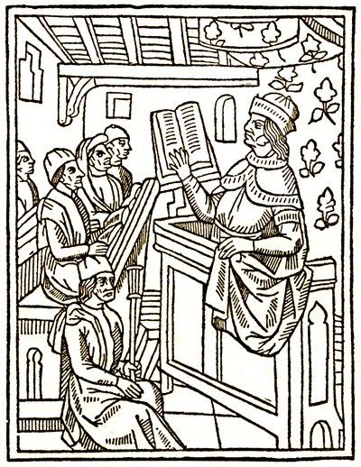 Profesor nauczający z krzesła autorstwa Unknown artist