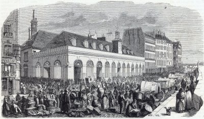 Quai des Augustins: Walk of the Valley - Grawerowanie w „”Tableau-de-Paris”” Edmonda Texiera autorstwa Unknown artist