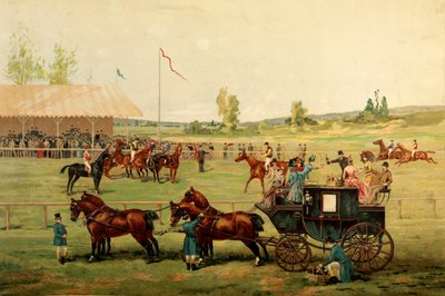 Pola wyścigowe. Chromolitografia kolorowa z końca XIX wieku. Paryż, Sztuka Dekoracyjna autorstwa Unknown artist
