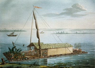 Tratwa na rzece Guayaquil, Ekwador autorstwa Unknown artist