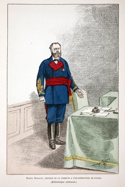 Raoul Rigault (1846-1871), delegat Gminy w dawnej prefekturze policji. Akwaforta w kolorach, dla ilustracji „Historia Korpusu Strażników Pokojowych””” książka wydana pod patronatem prefekta policji Louisa Lepine