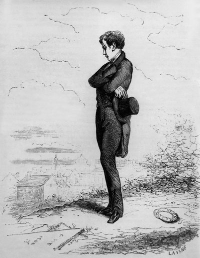 Rastignac pozostał sam, zrobił kilka kroków w górę cmentarza... autorstwa Unknown artist
