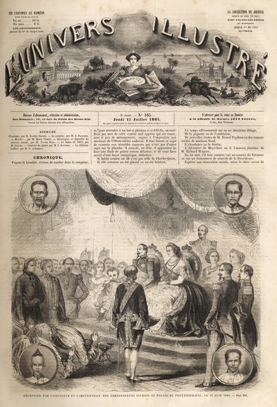 Przyjęcie ambasadorów syjamskich przez cesarza Napoleona III i cesarzową Eugenię w pałacu Fontainebleau, 27 czerwca 1861 - „Reception des ambassadeurs du Siam par Napoleon III et l