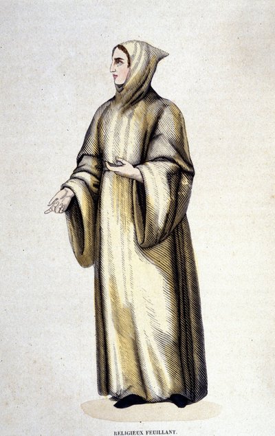 Religijny Feuillant, Zakon Citeaux, zreformowany przez Jeana de La Barrière. Rycina XIX wieku. autorstwa Unknown artist