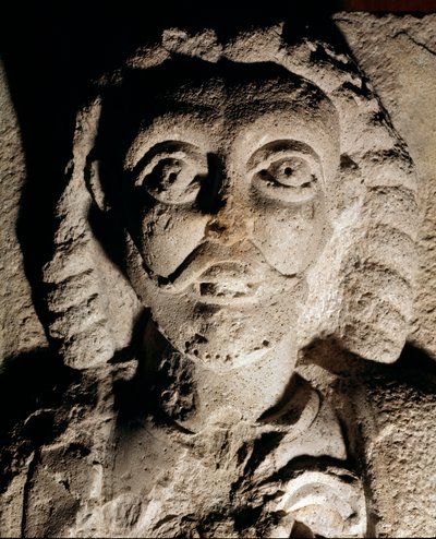 Reprezentacja Fryderyka I Hohenstaufen (1122-1190) znanego jako Fryderyk Barberousse, króla Niemiec i cesarza niemieckiego. Relief na kamieniu. Muzeum Zamkowe w Mediolanie autorstwa Unknown artist