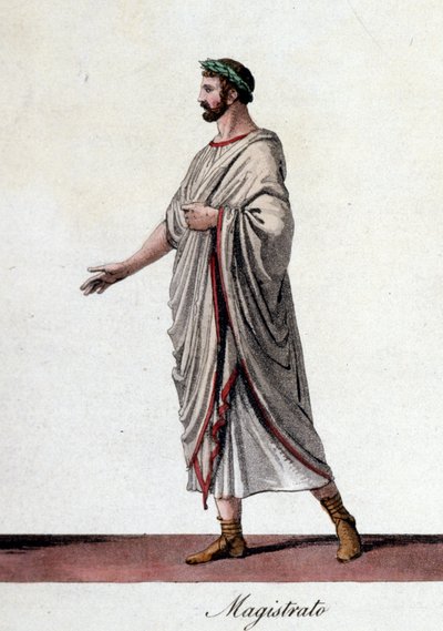 Reprezentacja rzymskiego sędziego. Rycina z początku XIX wieku. autorstwa Unknown artist